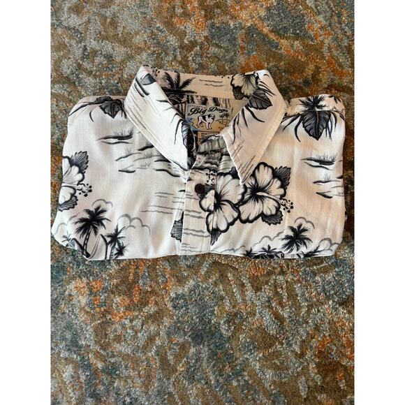 Big Dog Authentic Black & White Hawaiian Shirt S/M - Picture 4 of 4